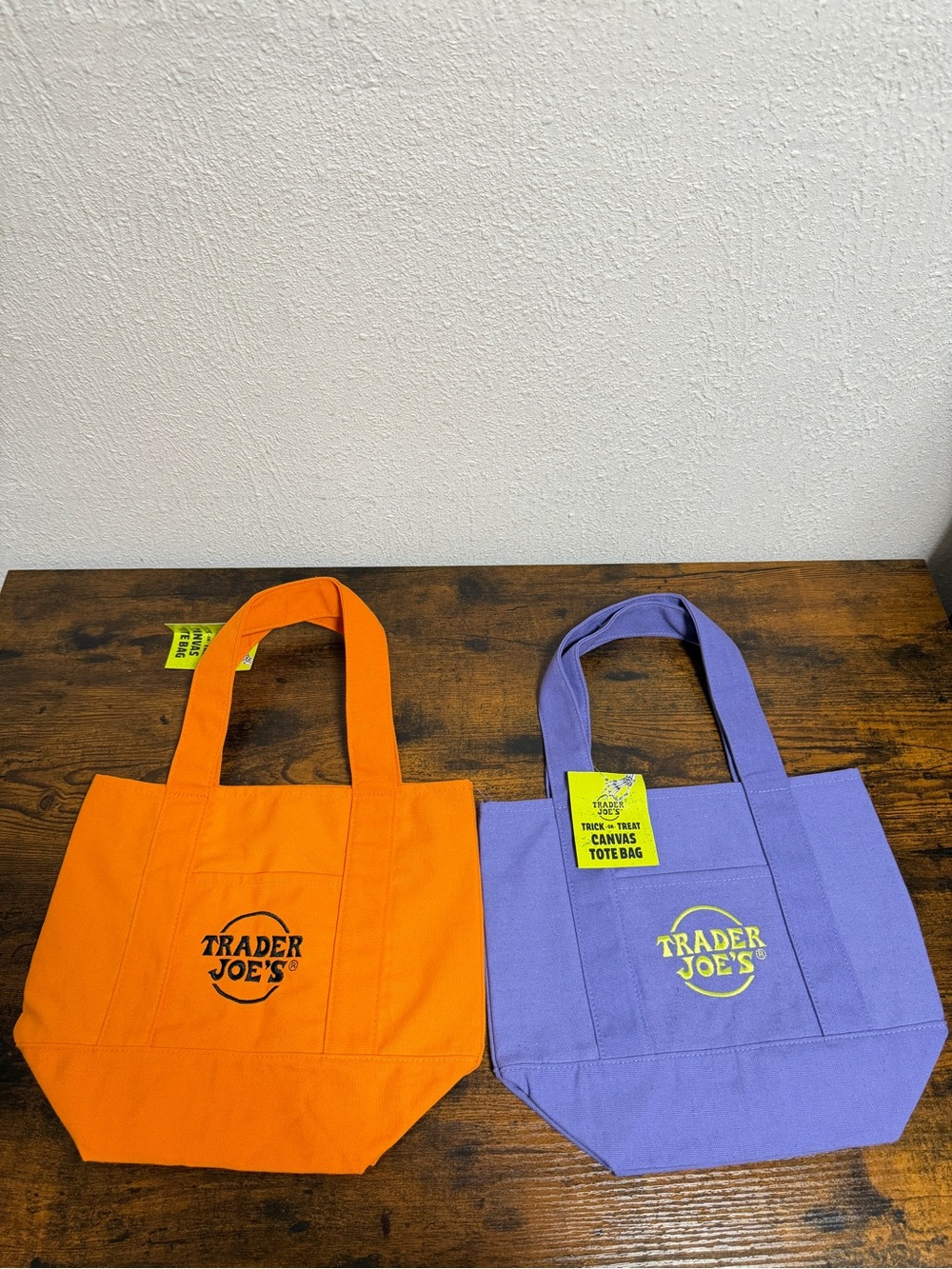 Trader Joe's Canvas Tote Bag Halloween correction- Orange or Lavender